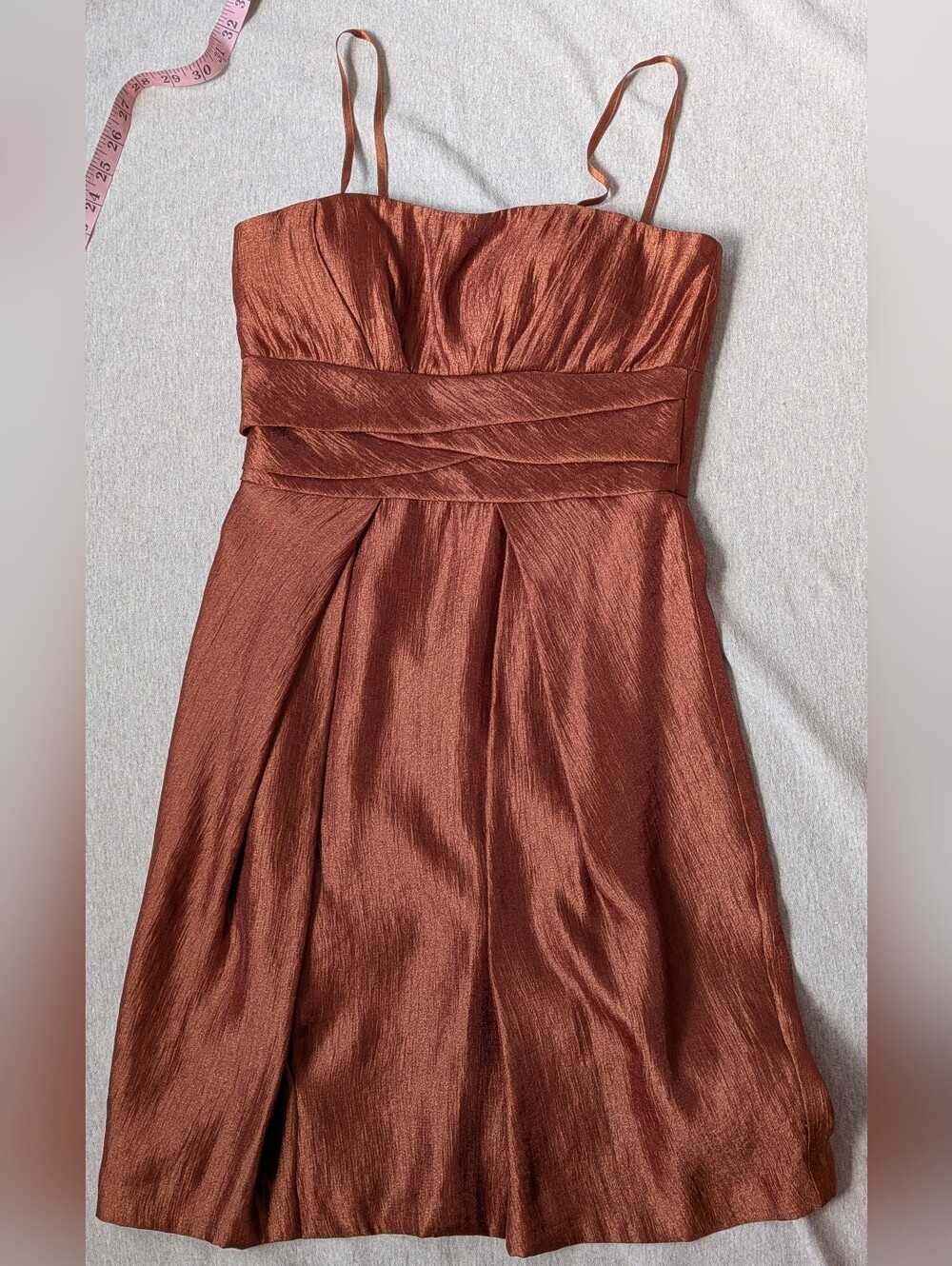 New Max And Cleo Strapless Party Dress Shimmery Orange 2 Small